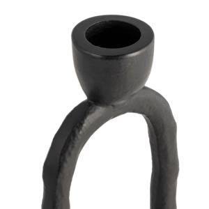 Portacandele decorativo ovale aperto in metallo per candele a pilastro, ideale come centrotavola per il soggiorno di casa. - Product Image 5