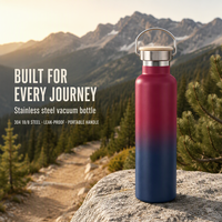 Bouteille d'eau isotherme en acier inoxydable à double paroi, style américain, portable, pour la randonnée et la course à pied, avec logo personnalisé