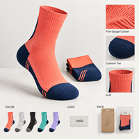 Chaussettes de cyclisme à bout coussiné en coton fin, avec accent de style, respirantes, ajustement confortable, logo artistique, tailles variées