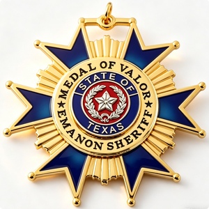 เหรียญรางวัลกีฬาแบบกำหนดเอง รูปดาว 3 มิติ ชุบโลหะ ตัดแบบไดคัท ชุบทองเคลือบแข็ง พร้อมริบบิ้นและเข็มกลัดแบบกำหนดเอง - Product Image 6