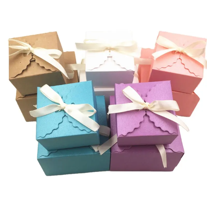 Kleurrijke Kraftpapier Gift Box Wedding Party Snoep Gedroogd Fruit Chocolade Verpakking