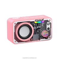 Портативная мини-колонка V1 в стиле прозрачного меха с Bluetooth и RGB-подсветкой, компактный настольный аудиоплеер для дома и улицы