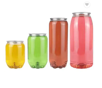 Bouteille en plastique PET transparente de 330 ml/330 cc (11 oz) pour boissons gazeuses, champagnes, boissons énergisantes avec couvercles argentés faciles à ouvrir