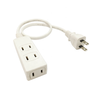 Prise de courant de bureau électrique japonaise PSE pour 125V 15A 3 prises en cuivre pur avec fiche à 2 broches