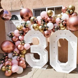 Kit de guirlande de ballons rose pâle métallisé or rose, double garniture, rose <span class=keywords><strong>nude</strong></span>, or blush, style bohème pastel neutre - Product Image 3