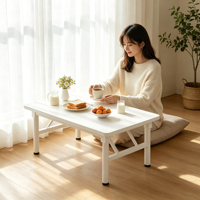 Table à manger rectangulaire pliable moderne en chêne écologique Sen Qing Shandong avec pieds en métal, étanche et stable, design simple