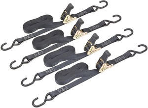 Lot de 4 sangles d'arrimage en polyester pour remorque, 1 pouce, 1500 LBS, avec boucle à came et cliquet pour <span class=keywords><strong>moto</strong></span> - Product Image 3