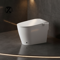 WC intelligent automatique multifonctionnel avec bidet, réservoir d'eau, cuvette en céramique, télécommande, drainage et veilleuse, vente en gros