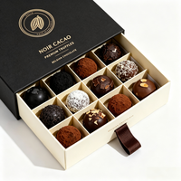 Caja de cartón ecológica rígida de lujo para chocolates, con compartimentos para dulces, trufas y bombones, para San Valentín, con impresión personalizada, suministro de fábrica.