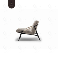 Fauteuil en tissu velours moderne nordique, fauteuil scandinave Husk, fauteuils inclinables Bergere, fauteuil Teddy pour salon de villa