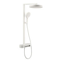 Fabricant chinois de système de douche avec commandes à touches piano, robinetterie en aluminium blanc crème à montage mural, ensemble complet de douche et de bain avec LED