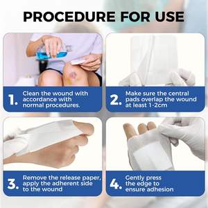 Ukuran besar 10cm X 10cm non-tenun kain kasa perban luka perekat diri penutup Pulau steril - Product Image 5