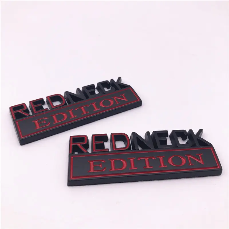 Custom Red and black plastic redneck edtion Car Decal sticker badge emblem