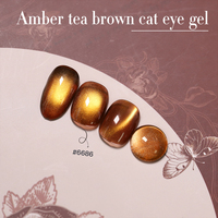 Collection 2026 Hot Sale Gel Soak Off Amber Tea Brown Cat Eyes – Kit de vernis à ongles semi-transparent effet gelée