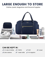 Sac de week-end LOVEVOOK pour femmes, sac de sport mignon avec trousse de toilette, sac de voyage pour la nuit, sac fourre-tout avec poche pour ordinateur portable