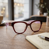 Chenxi VA5513 Vente en gros de lunettes de lecture carrées en acétate faites à la main, montures optiques sur mesure, lunettes de myopie