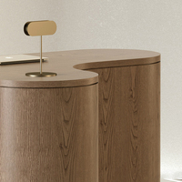Nouvelle Annonce Grain de Bois Coin Arrondi Comptoir Créatif Petit Caissier Bureau De Réception