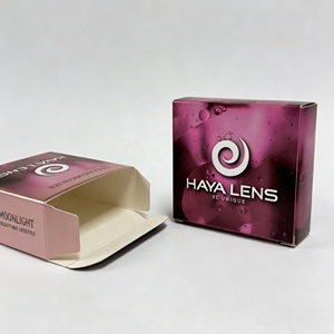 Boîtes d'emballage pour <span class=keywords><strong>lentilles</strong></span> <span class=keywords><strong>de</strong></span> <span class=keywords><strong>contact</strong></span> cosmétiques en noir mat avec logo en feuille d'or, <span class=keywords><strong>produits</strong></span> <span class=keywords><strong>de</strong></span> maquillage, <span class=keywords><strong>lentilles</strong></span> <span class=keywords><strong>de</strong></span> <span class=keywords><strong>contact</strong></span>, impression couleur - Product Image 2