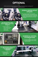 Centre d'usinage vertical CNC 5 axes haute précision VMC 1370 avec changeur d'outils automatique à cône BT50 unique, 24 outils, système NC GSK
