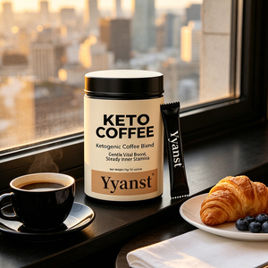 Café Instantáneo Cetogénico con Mezcla de Plantas Naturales, 10g*10 Sobres, Crema Blanca, Tapa Plana, Frasco de Plástico, Diseño Minimalista, OEM, Personalizado, a Granel - Product Image 5