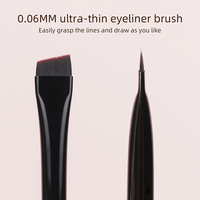 Pinceaux de maquillage fins et angulaires avec logo personnalisé et marque privée : pinceaux plats pour sourcils, eye-liner et anticernes
