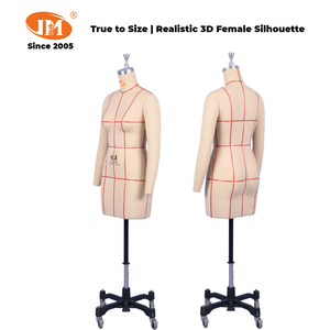 JUNMEI Meilleure vente <span class=keywords><strong>Mannequin</strong></span> de <span class=keywords><strong>couture</strong></span> femme demi-corps en fibre de verre, taille personnalisable, avec <span class=keywords><strong>buste</strong></span> drapé et support réglable - Product Image 2