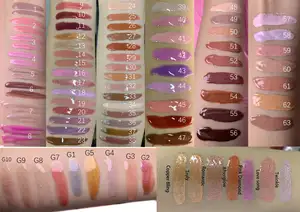화장품 도매 공급 업체 창조적 인 바늘 튜브 모양 립 글레이즈 사용자 정의 로고 립글로스 쉬머 광택 립글로스