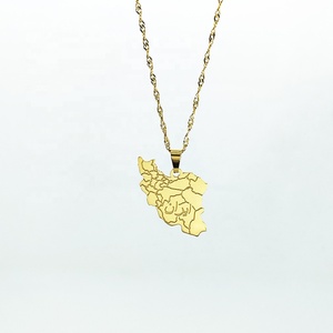 Collier <span class=keywords><strong>Carte</strong></span> de l'Iran en Acier Inoxydable, Bijoux Personnalisés, Bijoux en Or 18 carats, Collier <span class=keywords><strong>Carte</strong></span> de l'Iran Gravée, Joyeria De Acero - Product Image 5