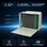Marco de Distribución Óptica (ODF) de Grado Telecomunicaciones, 144 Núcleos, Adaptador FC, Montaje en Rack de 19 Pulgadas, para Redes FTTH y FTTx