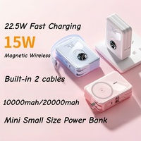 Banco de Energía Portátil Magnético con Enchufe de CA, Carga Rápida de 22.5w, 20000mAh, con 2 Cables Integrados