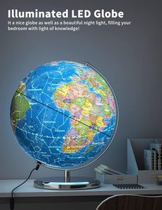 Không thấm nước & Chống xước thế giới toàn cầu với bản đồ chính xác hoàn hảo cho việc học khám phá và trang trí phòng - Product Image 4