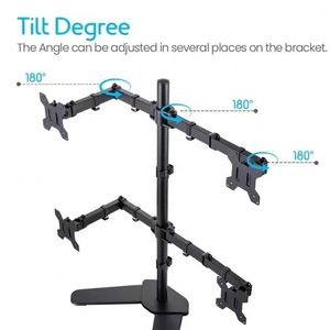 Soporte de Brazo para 4 Monitores Totalmente Ajustable, Soporta Pantallas de Computadora de 32 Pulgadas, Capacidad de Carga de 22 Libras, Brazo para Monitor Cuádruple en Stock - Product Image 3