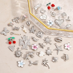Waterproof Stainless Steel Jewelry Accessories <b>Solid</b> Color Ocean Wind Drop Oil Fruit Flower Beaded Diy <b>Necklace</b> Punk Style - Product Image 1