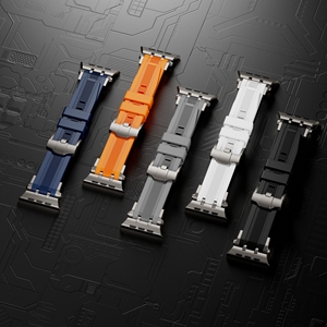 Correa de Fluororubber para Apple Watch Ultra 3, Compatible con <span class=keywords><strong>iWatch</strong></span> Series S11 10 9 <span class=keywords><strong>8</strong></span> <span class=keywords><strong>7</strong></span> 6SE 5 4 3 2 1, Venta al Por Mayor, Estilo Deportivo Similar al SEURE - Product Image 1