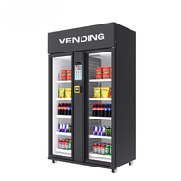 Distributeur automatique intelligent IA 1074L avec réfrigérateur, construction métallique, écran tactile, 4G LTE, accepte les paiements par carte pour les aliments frais