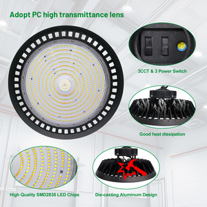 Công nghiệp không thấm nước IP65 UFO cho <span class=keywords><strong>Led</strong></span> cao bay ánh sáng 150lm/W 180W/240W/300W nhôm Highbay đèn cho Nhà kho 5000K nhà máy - Product Image 5