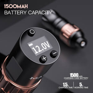 מכונת קעקועים חשמלית אלחוטית Mast Fold 2 עם סוללת ליתיום <span class=keywords><strong>1500mAh</strong></span>, מהלך מתכוונן, 2 סוללות, מכונת קעקועים PMU - Product Image 4