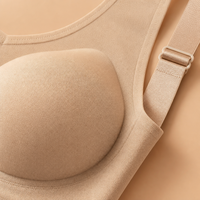 Soutien-gorge en dentelle sans couture, sans armatures, respirant, en tissu doux pour peau de bébé, avec léger effet push-up, bonnets 3/4, décolleté en V profond, maintien naturel, taille 5