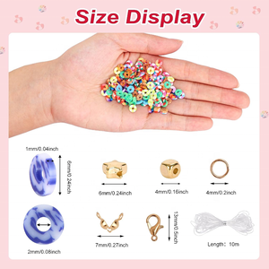 Kit de 48 couleurs de perles rondes plates souples en céramique/argile de porcelaine style bohème pour la création de colliers, bracelets, boucles d'oreilles, chaînes de cheville et chaînes de téléphone portable - Product Image 4