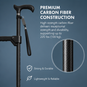 Bastón <span class=keywords><strong>de</strong></span> Fibra <span class=keywords><strong>de</strong></span> Carbono para Caminar, con <span class=keywords><strong>Punta</strong></span> <span class=keywords><strong>de</strong></span> Goma, para Personas Mayores y Cuidadores - Equipo Médico <span class=keywords><strong>de</strong></span> Alta Calidad y Cuidado - Product Image 5