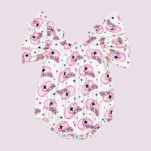 Barboteuse Rose à Manches Courtes pour Filles, Style Cowgirl Western, Vêtements pour Bébés Filles, Boutique, Vente en Gros, Haute Qualité, Nouvelle Arrivée, Prêt à Expédier - Product Image 2