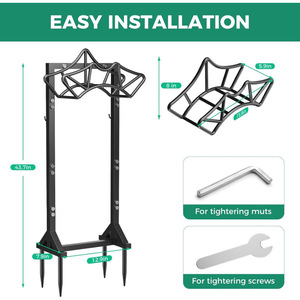 Freestanding garden <b>hose</b> <b>holder</b>, can accommodate 160-foot <b>hoses</b>, outdoor patio and lawn storage rack. - Product Image 2