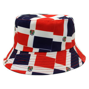 Topi Nelayan Bermotif Kotak-kotak Bendera Republik Dominika yang Dapat Disesuaikan, Topi Matahari Serbaguna untuk Santai di Luar Ruangan. - Product Image 1