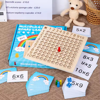 Tableau de Multiplication en Bois EDULAND, Jouets Éducatifs de Comptage, Blocs Mathématiques, Jeu de Société de Multiplication