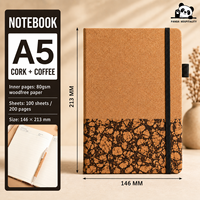 Carnet A5 personnalisé avec logo, impression numérique, écologique, relié avec du liège et du fil, avec stylo offert