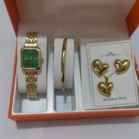 Ensemble de 5 montres pour femmes, montre à quartz tendance, acier inoxydable, ensemble de bijoux en forme de cœur