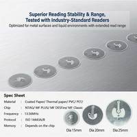 Etiqueta RFID PET Impermeable NTAG213 NTAG215 Ntag216, Etiqueta NFC con Impresión UV, Código de Barras UID, Codificable, Etiqueta Inteligente para Embalaje