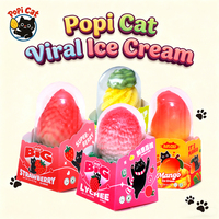 Pabrik PoPI CAT Es Krim Bentuk 3D Rasa Stroberi Segar, Nanas, Mangga, Leci Beku, Persediaan Camilan