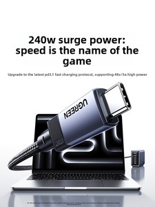 Cable <span class=keywords><strong>USB</strong></span> 3.2 Gen2 Tipo-<span class=keywords><strong>C</strong></span> Ugreen L701 con revestimiento de aluminio trenzado, transferencia de datos de alta velocidad, proyección de pantalla, carga rápida de 240W - Product Image 3