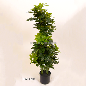 Pie de pato artificial de madera resistente a los rayos UV planta verde artificial en maceta para interior hogar Hotel ventana pantalla decoración bonsái - Product Image 1